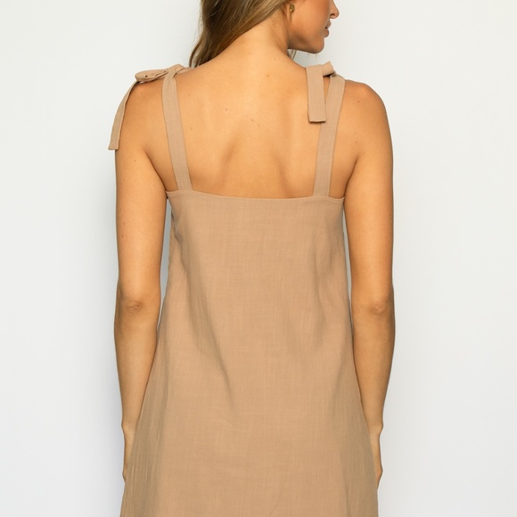 Girl and the Sun Darla Mini Dress, Light Brown, Size Small - Picture 3 of 7
